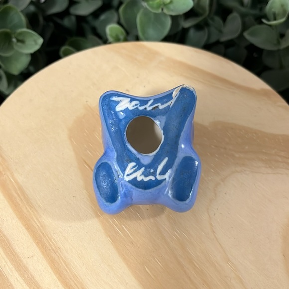 Pablo Zabal Chile Pottery Frog Signed Vintage Collectible Blue and White frog - Picture 5 of 6